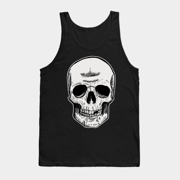 Skeleton Head Original Tank Top by DeathAnarchy